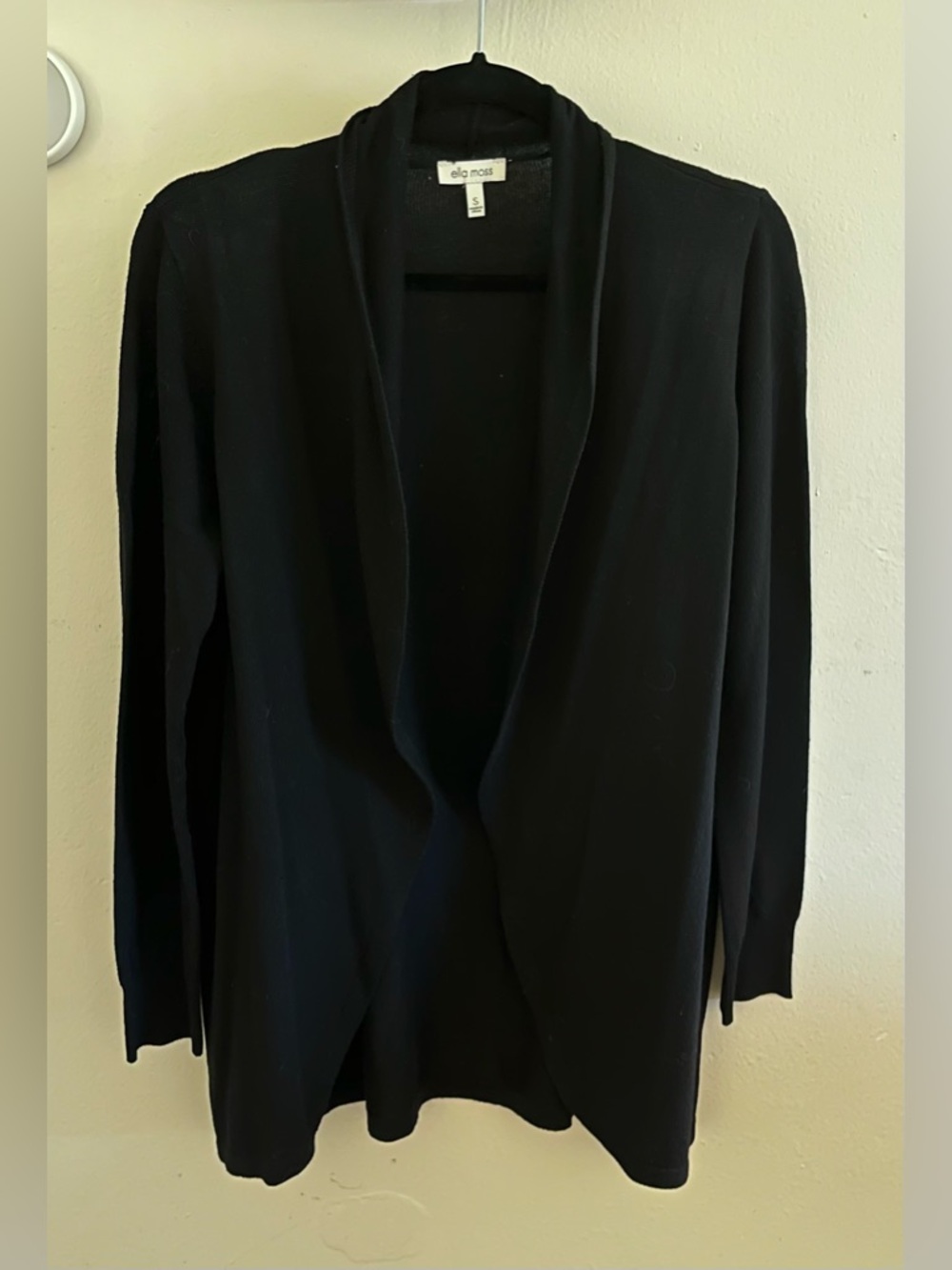 Ella Moss Black Open-Front Cardigan